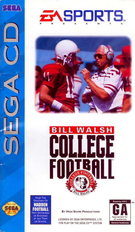Bill Walsh College Football box art for Super Nintendo